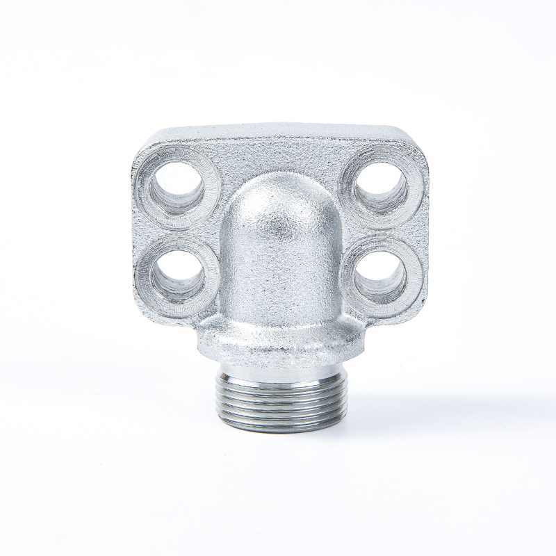 BGF 90° Hydraulic square elbow flange fitting - EO 24° cone connection