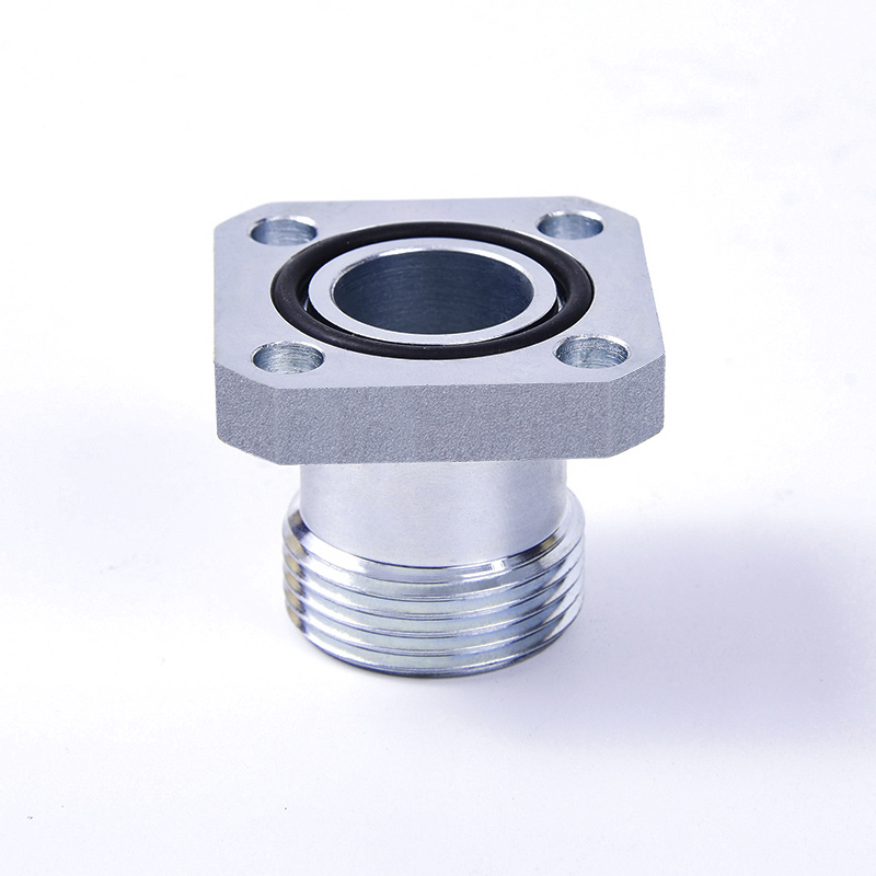 BFG Gear pump straight through hydraulic square flange fitting - EO 24° cone connection