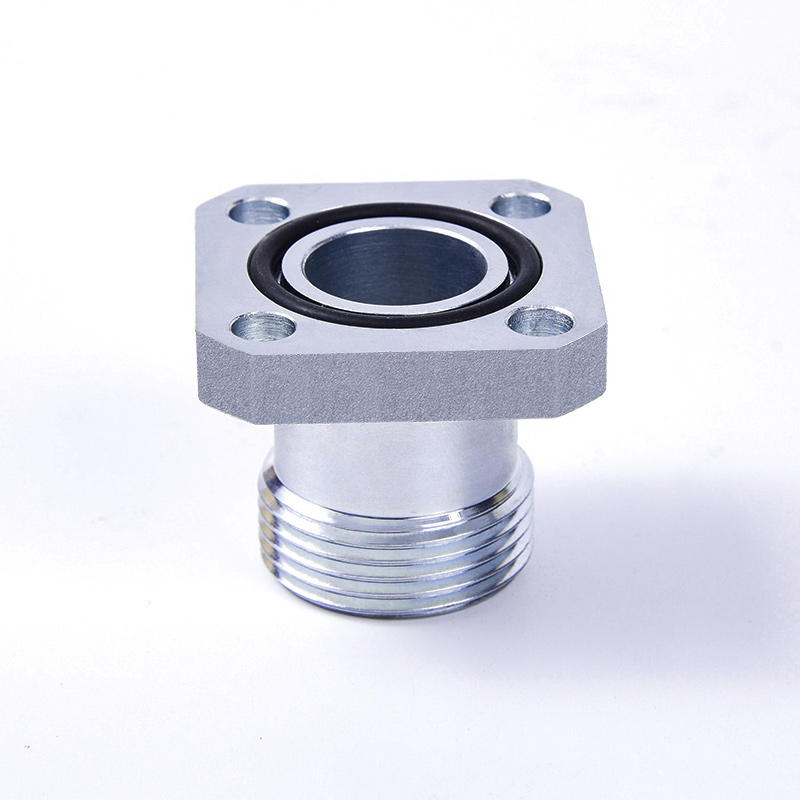 BFW Gear pump straight through hydraulic square flange fitting - EO 24° cone connection