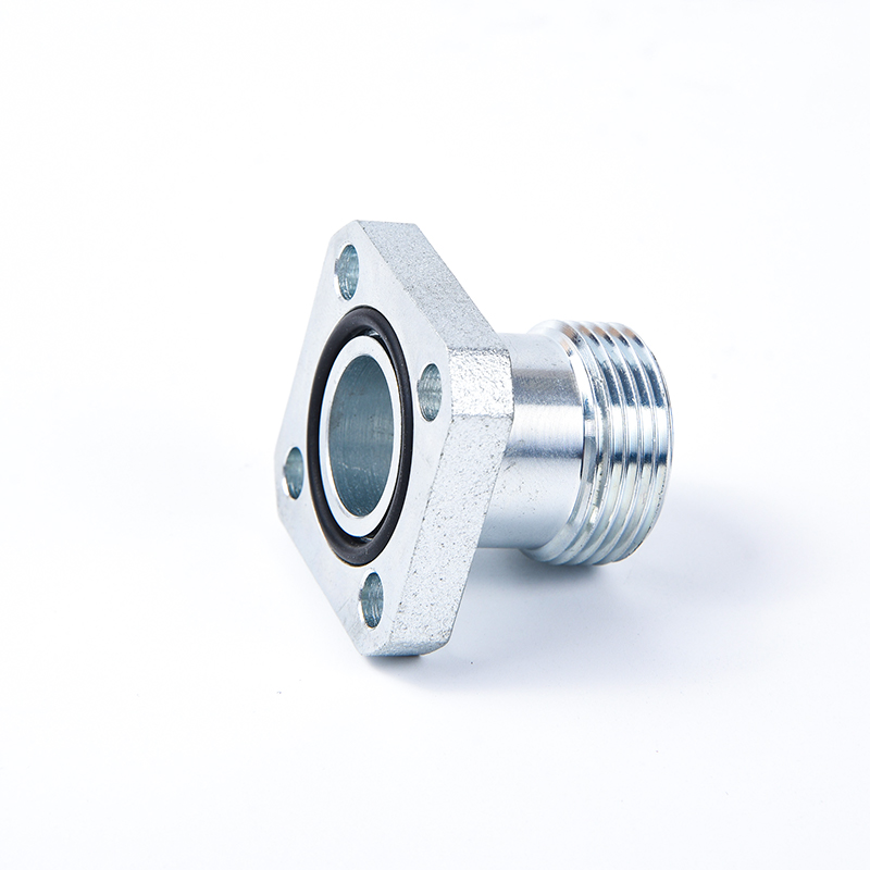 BFG Gear pump straight through hydraulic square flange fitting - EO 24° cone connection